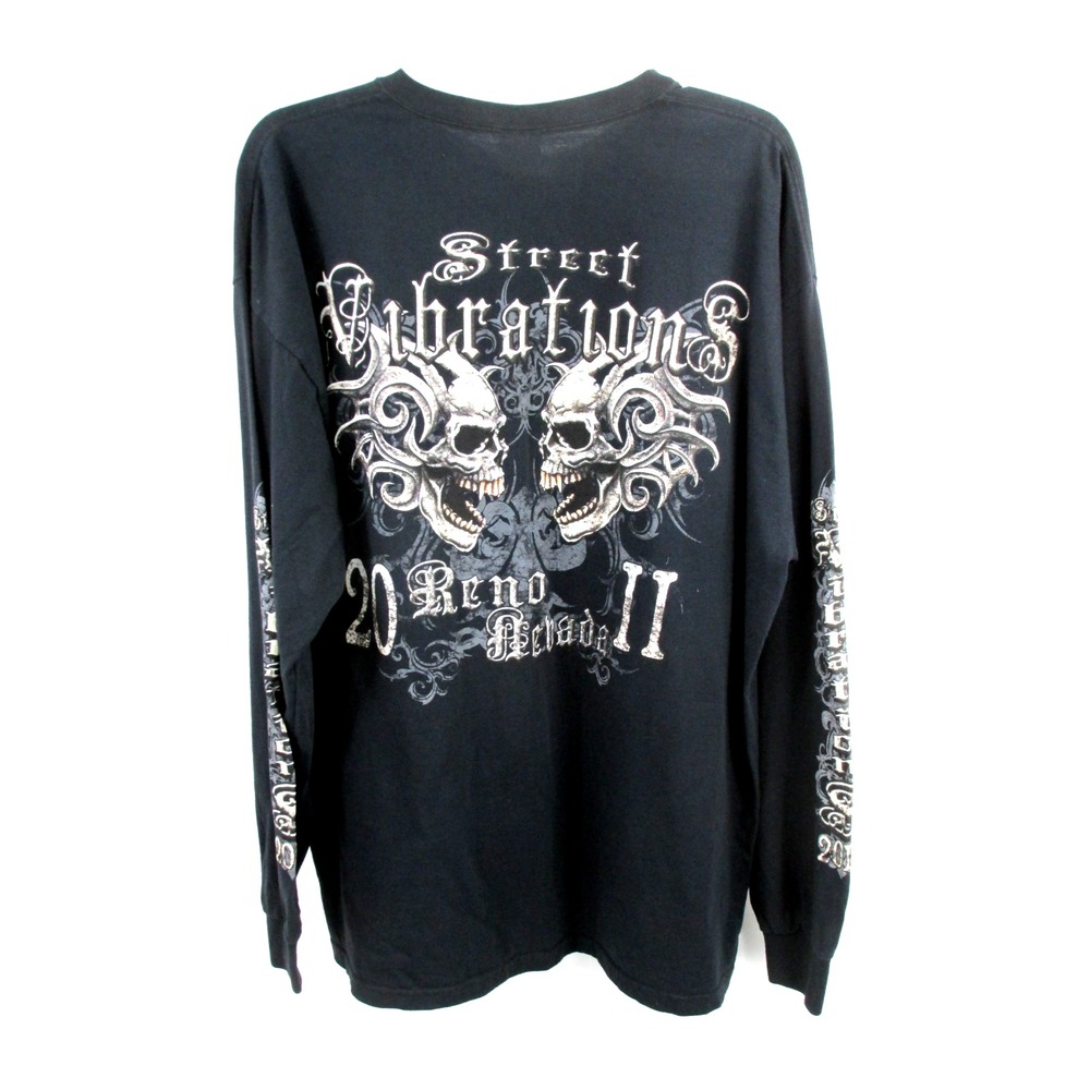 Fruit of the Loom 2011 Street Vibrations Biker T-Shirt Mens 2XL Black Skulls